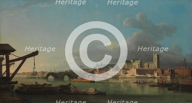 The Building of Westminster Bridge. Creator: Samuel Scott.