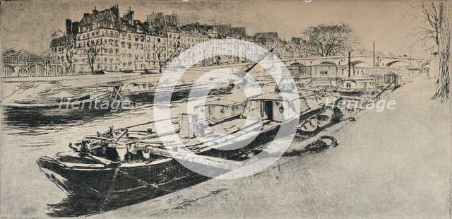 'Quai des Celestins', 1915. Artist: Edgar Chahine.