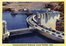 Transcontinental Highway across the top of the Boulder Dam, Arizona/Nevada, USA, 1941. Artist: Unknown