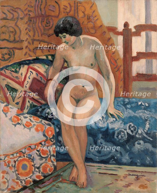 Nu au canapé bleu, Anita Champagne, 1908. Creator: Manguin, Henri Charles (1874-1949).