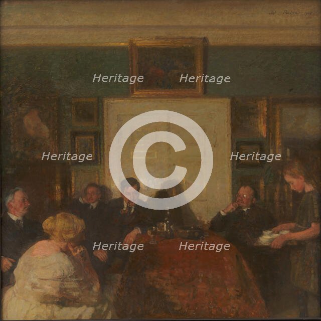 A Party in the Artist's Home, 1915. Creator: Julius Paulsen.