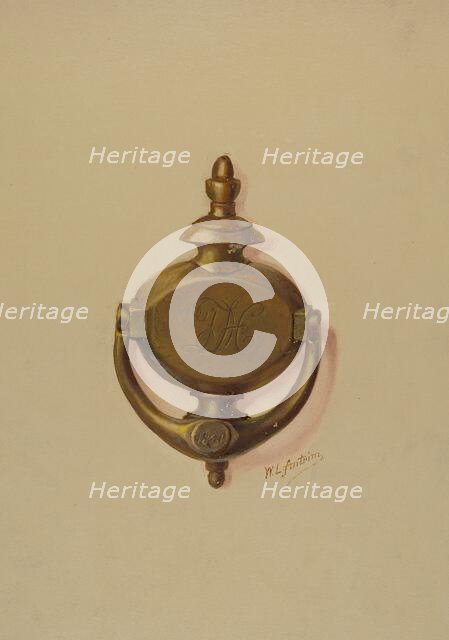 Door Knocker, c. 1937. Creator: William L. Antrim.