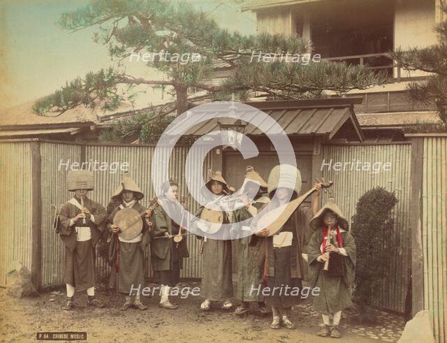 Japanese Musicians, 1870s-1890s. Creator: Kusakabe Kimbei.