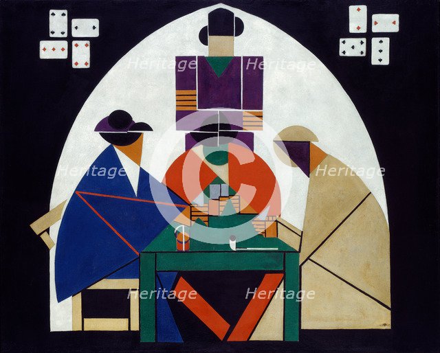 Card players, 1916-1917. Artist: Doesburg, Theo van (1883-1931)