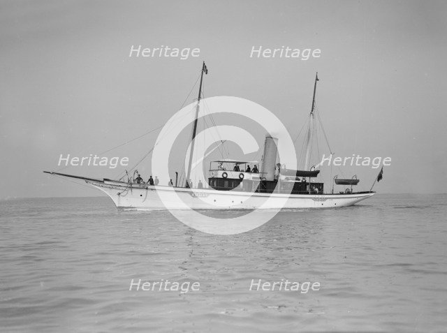 The steam yacht 'Majista', 1911. Creator: Kirk & Sons of Cowes.