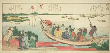 Pages from the illustrated book "Panoramic Views along the Banks of the Sumida...,1801,1804, or 806. Creator: Hokusai.