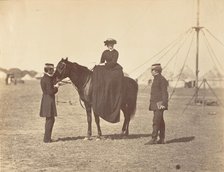 [Lady Canning on her Black Arab and Lord Clyde, Commander in Chief], 1858-61. Creator: Jean Baptiste Oscar Mallitte.