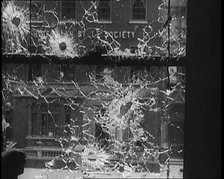 View Out of a Broken Window Resulting from Fighting in Dublin, 1922. Creator: British Pathe Ltd.