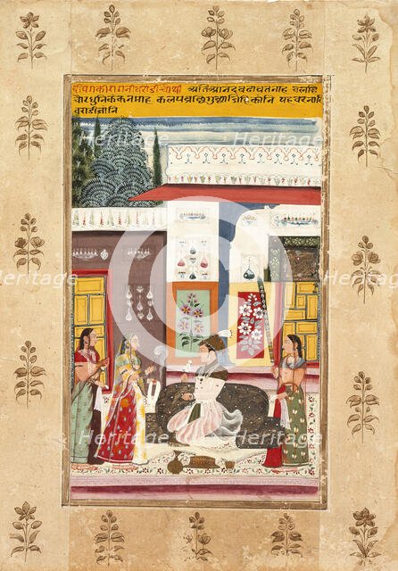 Varadi Ragini, Fourth Wife of Dipak Raga, Folio from a Ragamala..., between 1675 and 1700. Creator: Unknown.