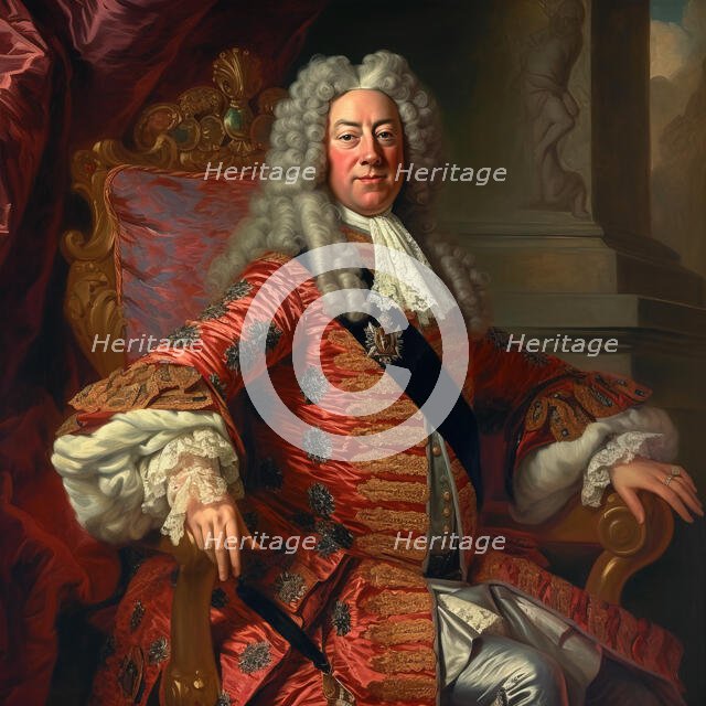 AI IMAGE - Portrait of King George II, 1750s, (2023). Creator: Heritage Images.