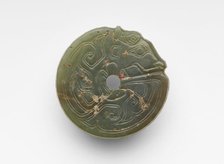 Pendant in the form of a coiled dragon, Late Shang dynasty, ca. 1300-ca. 1050 BCE. Creator: Unknown.