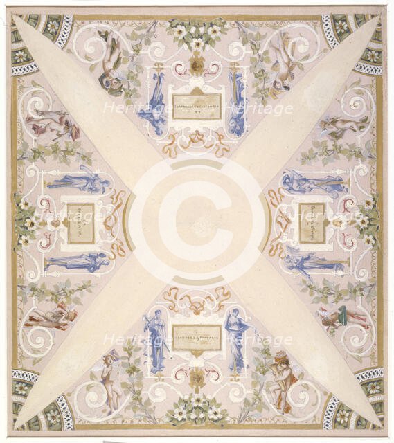 Sketch for the 'festival staircase' at the Hotel de Ville in Paris: September, between 1888 -1898. Creator: Luc Olivier Merson.