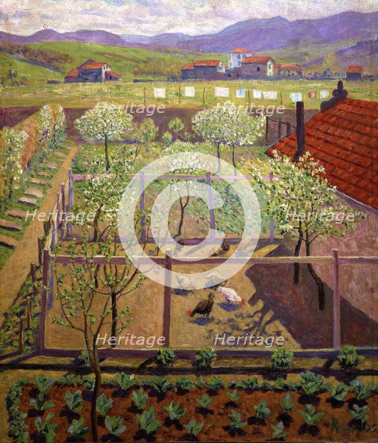 The henhouse', oil by Darío de Regoyos.