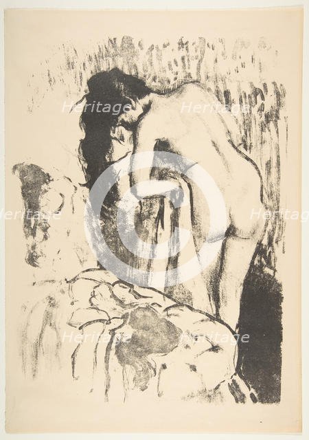 Nude Woman Standing, Drying Herself, 1891-92. Creator: Edgar Degas.