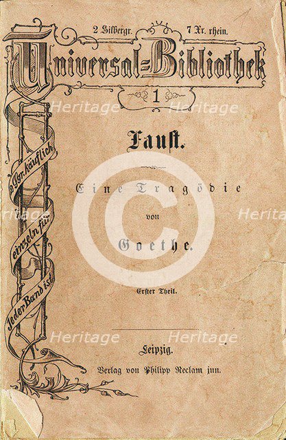 Goethe's Faust I, the first volume of Reclam's Universal Library, appeared on November 10, 1867, 1 Artist: Anonymous master  