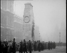 Crowds of People Filing Past the Cenotaph, 1920s. Creator: British Pathe Ltd.