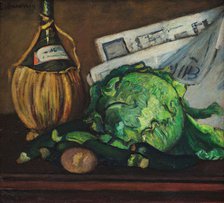 Still Life with Flask of Wine, c1930-1935. Creator: Marussig, Pietro (1879-1937).