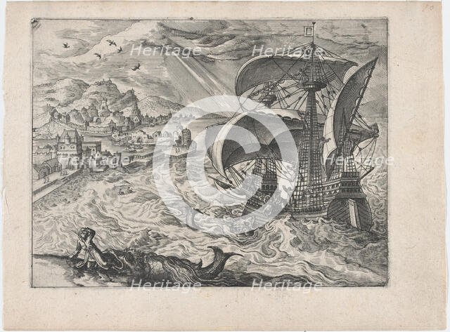 Landscape with a Ship and Jonah and the Whale, ca. 1570., ca. 1570. Creators: Anon, Lucas Gassel.