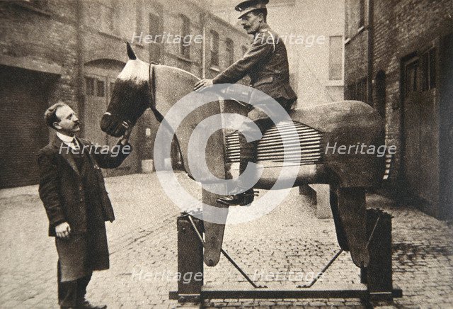 Training cavalrymen and artillerymen how to ride, World War I, c1914-c1918. Artist: Clarke & Hyde