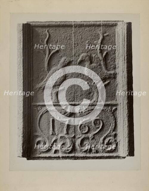 Pa. German Stove Plate, c. 1936. Creator: Charles Von Urban.