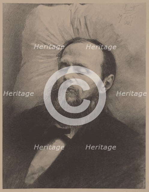 Fyodor Dostoyevsky on the deathbed, 1881.