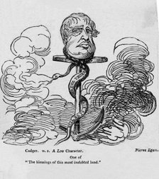 Satirical cartoon of the Prince Regent, c1820.  Creator: Unknown.