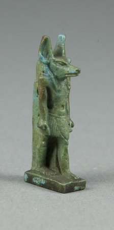 Amulet of the God Anubis, Egypt, Third Intermediate Period, Dynasty 21-25 (1070-656 BCE). Creator: Unknown.