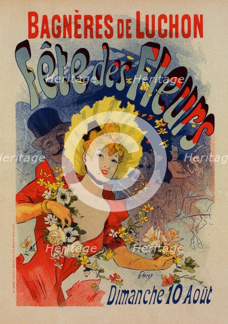 Affiche pour la "Fête des Fleurs de Bagnères-de-Luchon"., c1898. Creator: Jules Cheret.