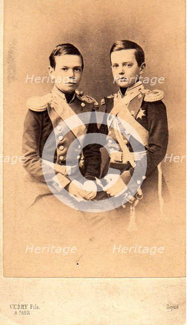 Portrait of Grand Dukes Vladimir Alexandrovich of Russia and Alexander Alexandrovitch of Russia, 1850s.