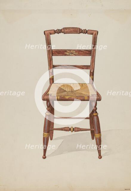 Rush Bottom Chair, c. 1937. Creator: Dana Bartlett.