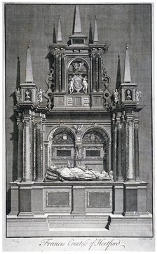 Frances, Countess of Hertford's tomb, Westminster Abbey, London, c1750. Artist: James Cole