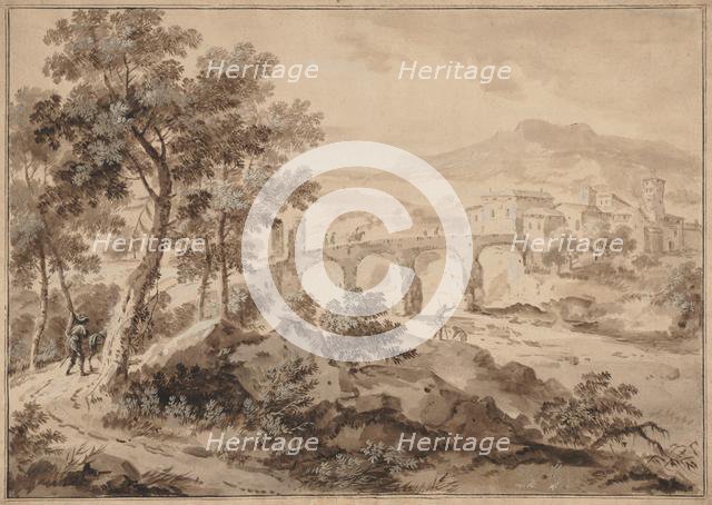 Landscape with Bridge, 1700-1729. Creator: Marco Ricci (Italian, 1676-1729).