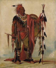 Kee-o-kúk, The Watchful Fox, Chief of the Tribe, 1835. Creator: George Catlin.