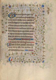 Decorated Text Page; Book of Hours, about 1420. Creator: Unknown.