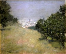  'View of Barcelona' 1894, oil Painting by Ramon Casas.