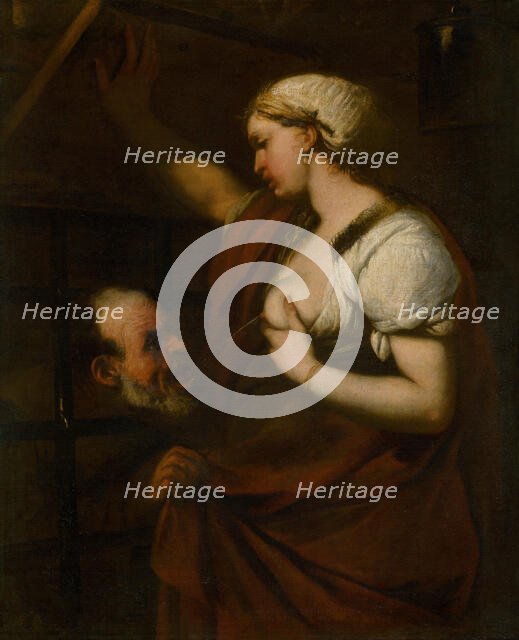 Cimon and Pera. Roman Charity, 1640-1680. Creator: Circle of Luca Giordano.