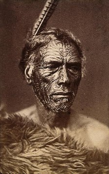 New Zealand: a Maori man, 19th century. Creator: Unknown.