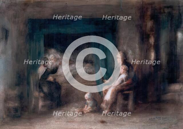 The Sick Mother, c1869. Creator: Jozef Israels.