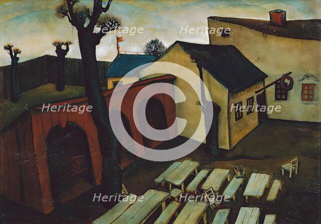 Inn in the suburbs, 1927. Creator: Viktor Planckh.