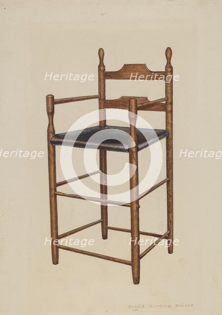 Child's High Chair, c. 1942. Creator: Donald Harding.