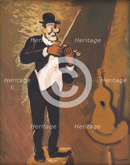 A Clown Playing the Violin, 1940. Creator: Cyprian Majernik.