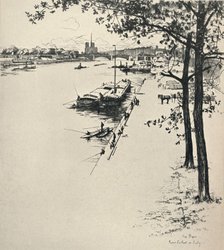 'The Pont de Sully', 1915. Artist: Eugene Bejot.