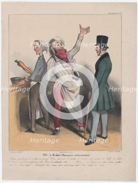 Plate 12: Mr. de Robert Macaire restaurateur, 1838. Creator: Honore Daumier.