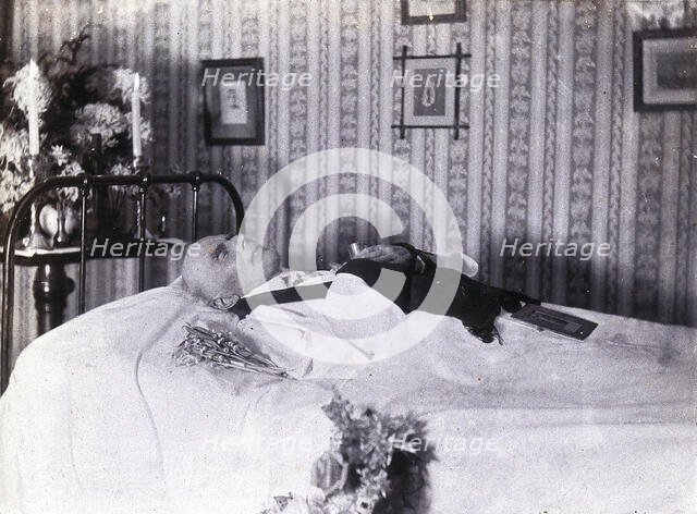 Friern Hospital, London: a dead man, probably a clergyman, 1890/1910. Creator: Unknown.