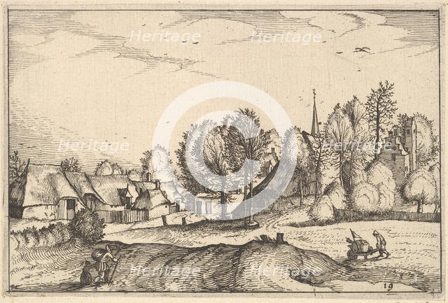 Road into a Village, plate 19 from Regiunculae et Villae Aliquot Ducatus Brabantiae, ca. 1610. Creator: Claes Jansz Visscher.