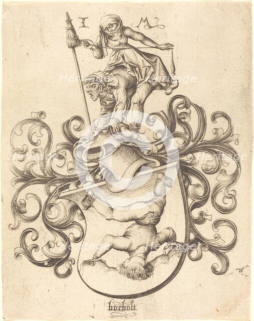 Coat of Arms with Tumbling Boy, c. 1480/1490. Creator: Israhel van Meckenem.