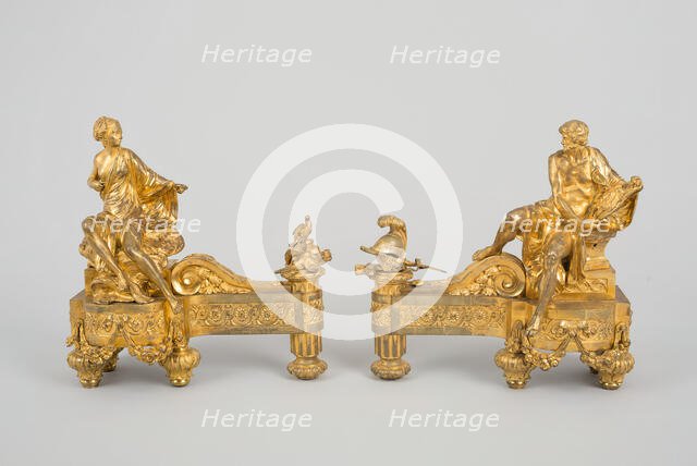 Pair of Firedogs Representing Venus and Mars, Paris, c. 1769. Creator: Quentin-Claude Pitoin.