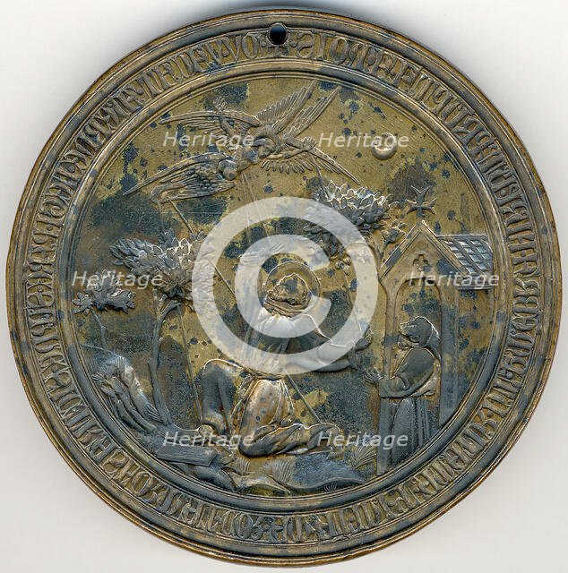 Seal Matrix, St.Francis Receiving the Stigmata, Italian, 14th century. Creator: Unknown.