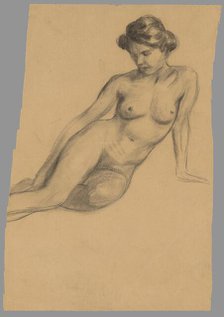 Study of a female nude, 1910-1920. Creator: Emil Alexay-Olexák.