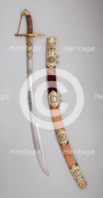 Saber with Scabbard and Carrying Belt, Polish, early 17th century. Creator: Unknown.